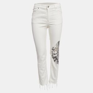 Zadig & Voltaire Off White Jeans with Black Tie-Dye Waist 14in